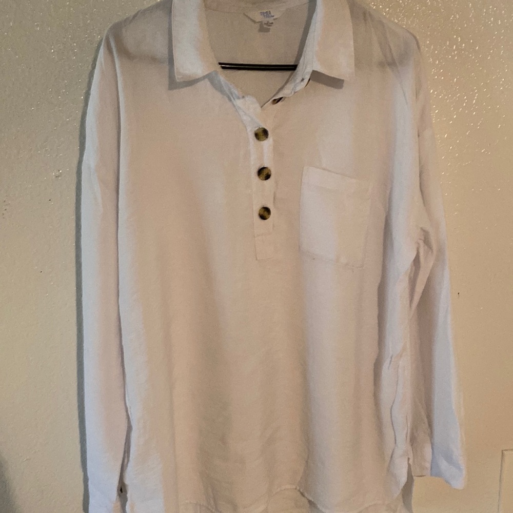 Time and Tru size L (12-14) white with buttons blouse. Great condition.